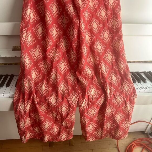 Zara Red Diamond Pattern Jumpsuit M - Picture 12 of 15